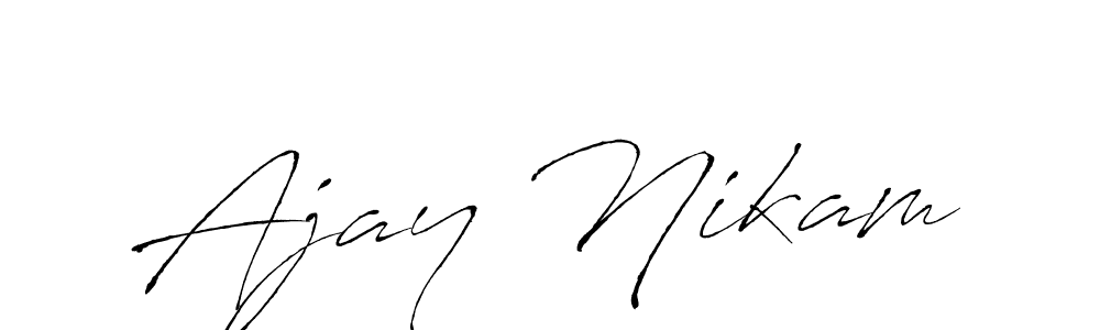 Here are the top 10 professional signature styles for the name Ajay Nikam. These are the best autograph styles you can use for your name. Ajay Nikam signature style 6 images and pictures png