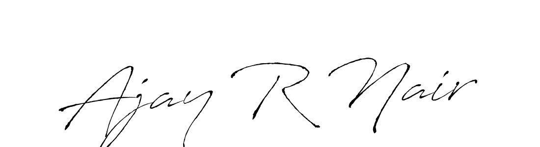 The best way (Antro_Vectra) to make a short signature is to pick only two or three words in your name. The name Ajay R Nair include a total of six letters. For converting this name. Ajay R Nair signature style 6 images and pictures png