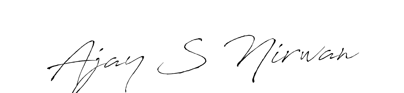 Also You can easily find your signature by using the search form. We will create Ajay S Nirwan name handwritten signature images for you free of cost using Antro_Vectra sign style. Ajay S Nirwan signature style 6 images and pictures png