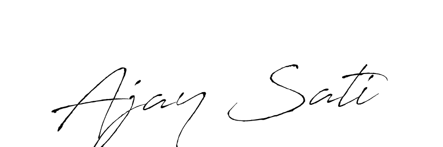 How to make Ajay Sati name signature. Use Antro_Vectra style for creating short signs online. This is the latest handwritten sign. Ajay Sati signature style 6 images and pictures png