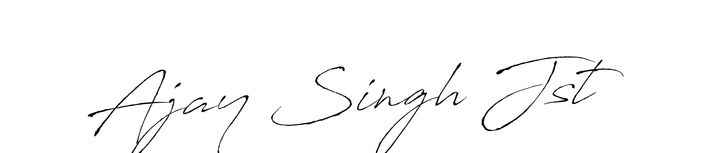 How to make Ajay Singh Jst name signature. Use Antro_Vectra style for creating short signs online. This is the latest handwritten sign. Ajay Singh Jst signature style 6 images and pictures png