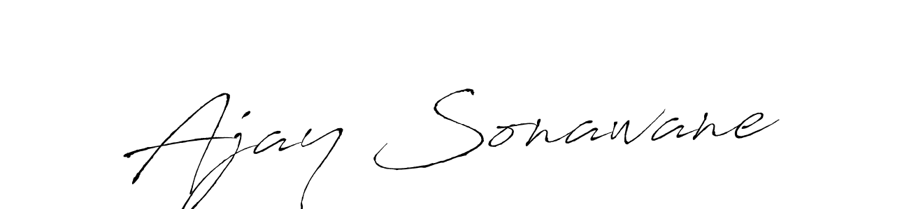 How to make Ajay Sonawane name signature. Use Antro_Vectra style for creating short signs online. This is the latest handwritten sign. Ajay Sonawane signature style 6 images and pictures png