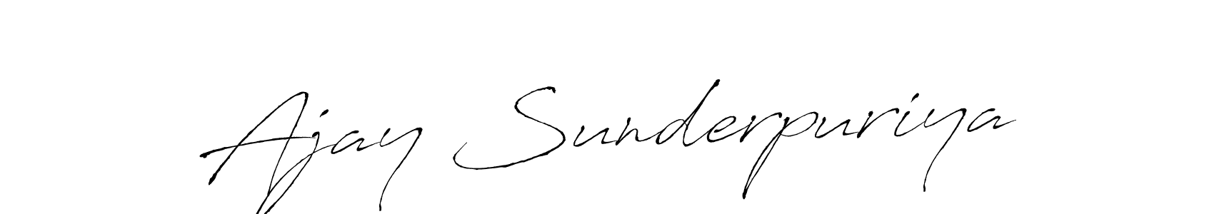 Make a short Ajay Sunderpuriya signature style. Manage your documents anywhere anytime using Antro_Vectra. Create and add eSignatures, submit forms, share and send files easily. Ajay Sunderpuriya signature style 6 images and pictures png