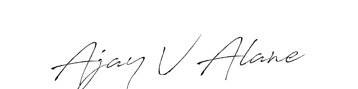How to make Ajay V Alane name signature. Use Antro_Vectra style for creating short signs online. This is the latest handwritten sign. Ajay V Alane signature style 6 images and pictures png