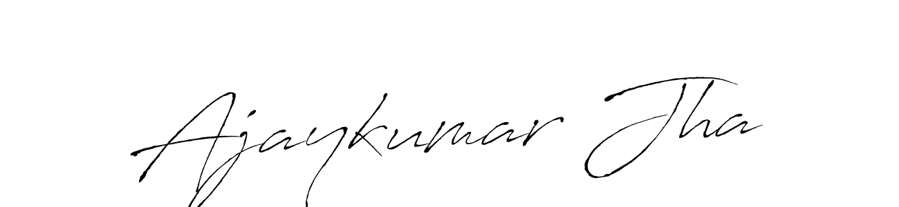 How to make Ajaykumar Jha name signature. Use Antro_Vectra style for creating short signs online. This is the latest handwritten sign. Ajaykumar Jha signature style 6 images and pictures png