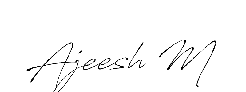 How to make Ajeesh M name signature. Use Antro_Vectra style for creating short signs online. This is the latest handwritten sign. Ajeesh M signature style 6 images and pictures png