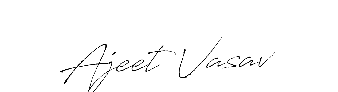 How to make Ajeet Vasav name signature. Use Antro_Vectra style for creating short signs online. This is the latest handwritten sign. Ajeet Vasav signature style 6 images and pictures png