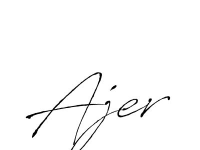 Use a signature maker to create a handwritten signature online. With this signature software, you can design (Antro_Vectra) your own signature for name Ajer. Ajer signature style 6 images and pictures png