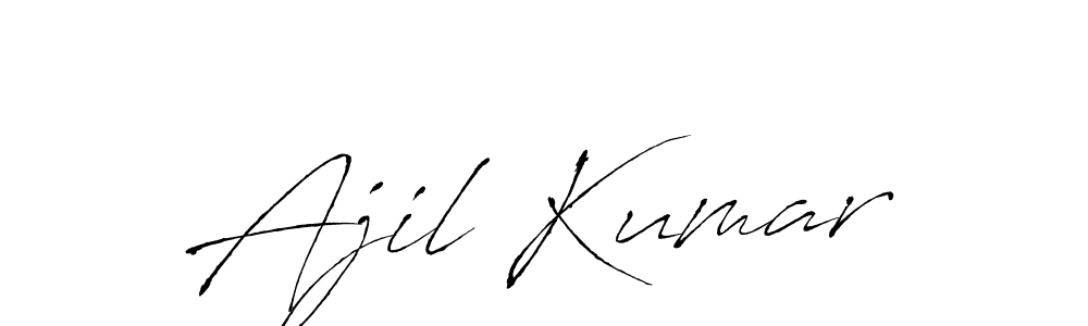 How to make Ajil Kumar name signature. Use Antro_Vectra style for creating short signs online. This is the latest handwritten sign. Ajil Kumar signature style 6 images and pictures png