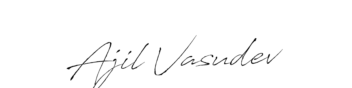 Make a beautiful signature design for name Ajil Vasudev. With this signature (Antro_Vectra) style, you can create a handwritten signature for free. Ajil Vasudev signature style 6 images and pictures png