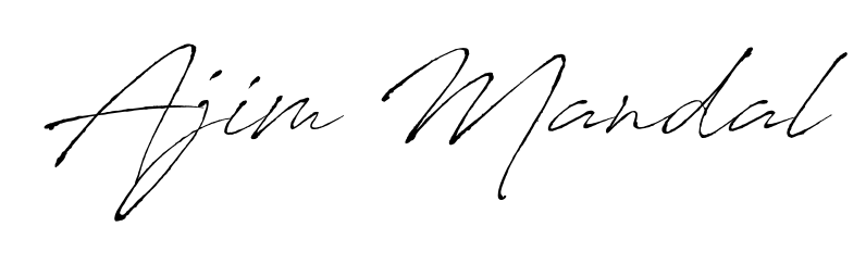 Get an exclusive digital autograph for Ajim Mandal. The Antro_Vectra typeface captures the charm of real penmanship on paper. Ajim Mandal signature style 6 images and pictures png