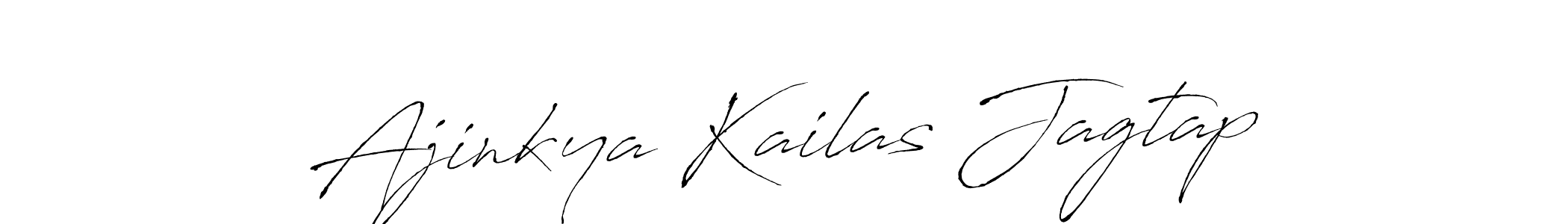 Antro_Vectra is a professional signature style that is perfect for those who want to add a touch of class to their signature. It is also a great choice for those who want to make their signature more unique. Get Ajinkya Kailas Jagtap name to fancy signature for free. Ajinkya Kailas Jagtap signature style 6 images and pictures png