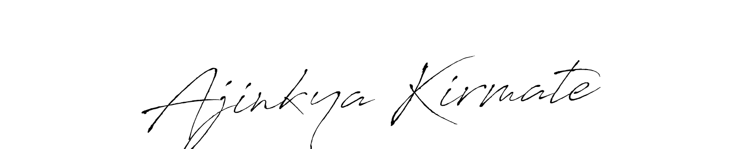 The best way (Antro_Vectra) to make a short signature is to pick only two or three words in your name. The name Ajinkya Kirmate include a total of six letters. For converting this name. Ajinkya Kirmate signature style 6 images and pictures png