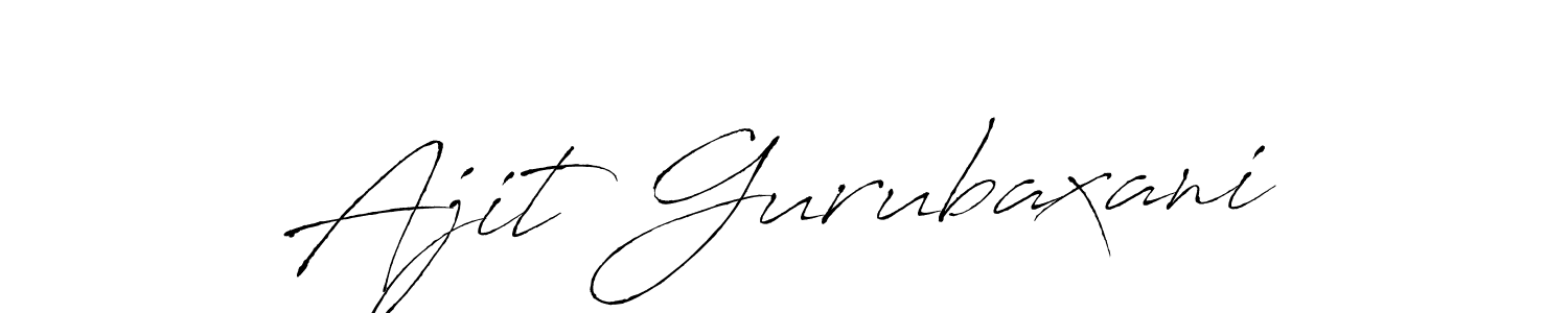 How to make Ajit Gurubaxani name signature. Use Antro_Vectra style for creating short signs online. This is the latest handwritten sign. Ajit Gurubaxani signature style 6 images and pictures png