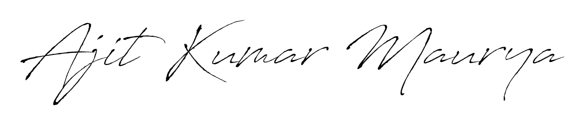 Generate high-definition signature styles for Ajit Kumar Maurya. The Antro_Vectra typeface ensures crisp legibility and sophisticated design. Ajit Kumar Maurya signature style 6 images and pictures png
