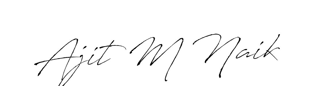 How to make Ajit M Naik name signature. Use Antro_Vectra style for creating short signs online. This is the latest handwritten sign. Ajit M Naik signature style 6 images and pictures png