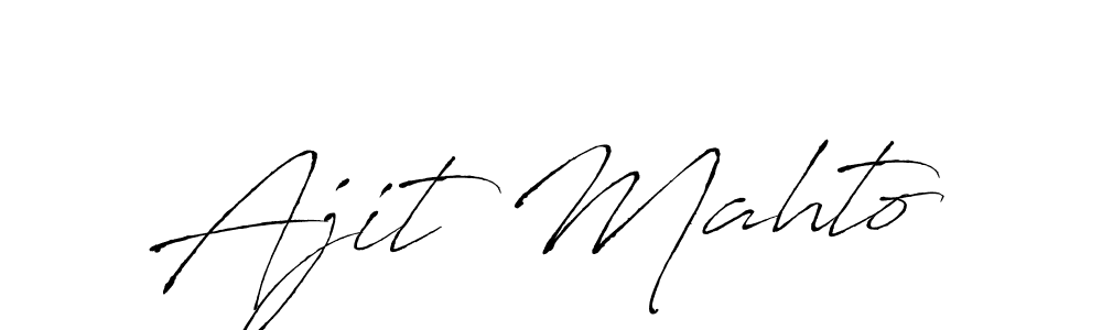 How to make Ajit Mahto name signature. Use Antro_Vectra style for creating short signs online. This is the latest handwritten sign. Ajit Mahto signature style 6 images and pictures png