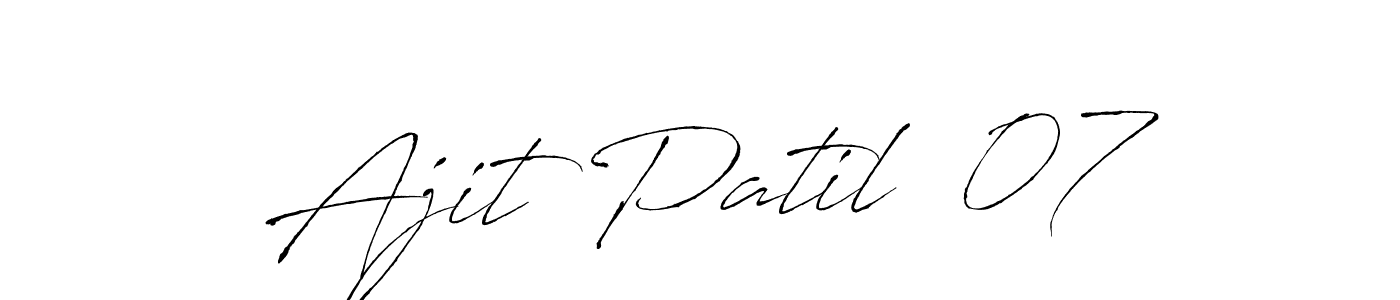 This is the best signature style for the Ajit Patil  07 name. Also you like these signature font (Antro_Vectra). Mix name signature. Ajit Patil  07 signature style 6 images and pictures png