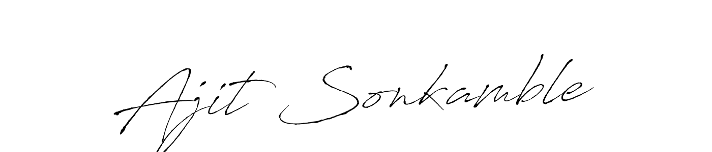 Also You can easily find your signature by using the search form. We will create Ajit Sonkamble name handwritten signature images for you free of cost using Antro_Vectra sign style. Ajit Sonkamble signature style 6 images and pictures png