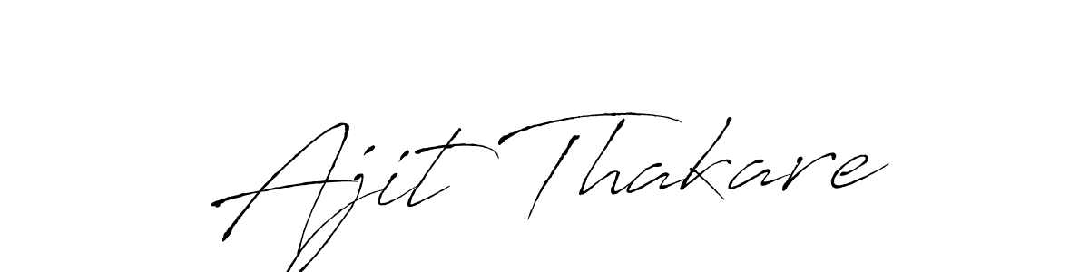 How to make Ajit Thakare name signature. Use Antro_Vectra style for creating short signs online. This is the latest handwritten sign. Ajit Thakare signature style 6 images and pictures png