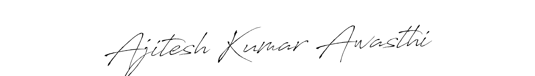 How to make Ajitesh Kumar Awasthi name signature. Use Antro_Vectra style for creating short signs online. This is the latest handwritten sign. Ajitesh Kumar Awasthi signature style 6 images and pictures png