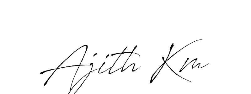 Make a beautiful signature design for name Ajith Km. With this signature (Antro_Vectra) style, you can create a handwritten signature for free. Ajith Km signature style 6 images and pictures png