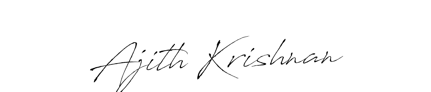 Make a beautiful signature design for name Ajith Krishnan. With this signature (Antro_Vectra) style, you can create a handwritten signature for free. Ajith Krishnan signature style 6 images and pictures png