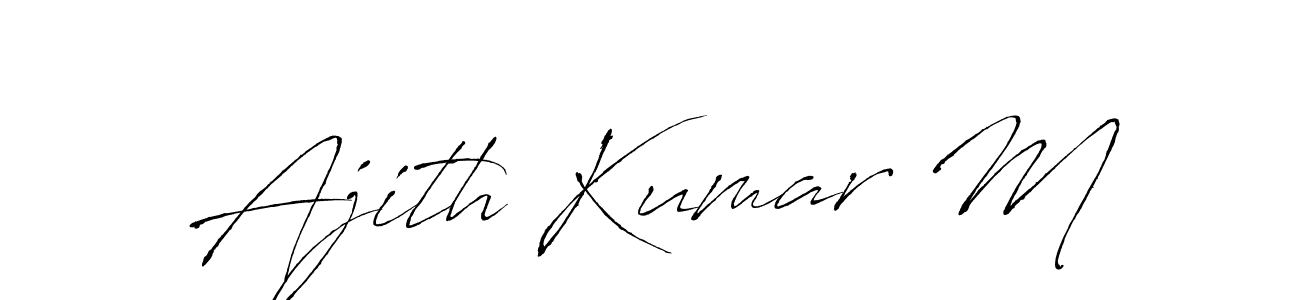 How to make Ajith Kumar M name signature. Use Antro_Vectra style for creating short signs online. This is the latest handwritten sign. Ajith Kumar M signature style 6 images and pictures png