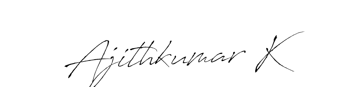 Also we have Ajithkumar K name is the best signature style. Create professional handwritten signature collection using Antro_Vectra autograph style. Ajithkumar K signature style 6 images and pictures png