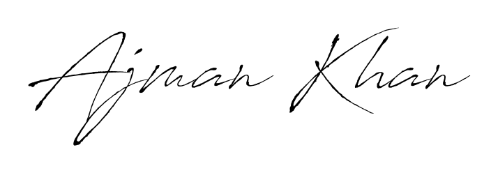 Create your official email sign-off with Ajman Khan name in Antro_Vectra style. Crisp, clean, and perfectly legible across all screens. Ajman Khan signature style 6 images and pictures png