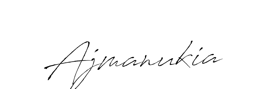 Design your own signature with our free online signature maker. With this signature software, you can create a handwritten (Antro_Vectra) signature for name Ajmanukia. Ajmanukia signature style 6 images and pictures png