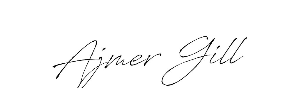 Make a beautiful signature design for name Ajmer Gill. With this signature (Antro_Vectra) style, you can create a handwritten signature for free. Ajmer Gill signature style 6 images and pictures png