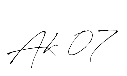 How to make Ak 07 name signature. Use Antro_Vectra style for creating short signs online. This is the latest handwritten sign. Ak 07 signature style 6 images and pictures png