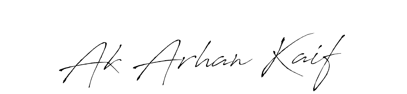 Antro_Vectra is a professional signature style that is perfect for those who want to add a touch of class to their signature. It is also a great choice for those who want to make their signature more unique. Get Ak Arhan Kaif name to fancy signature for free. Ak Arhan Kaif signature style 6 images and pictures png