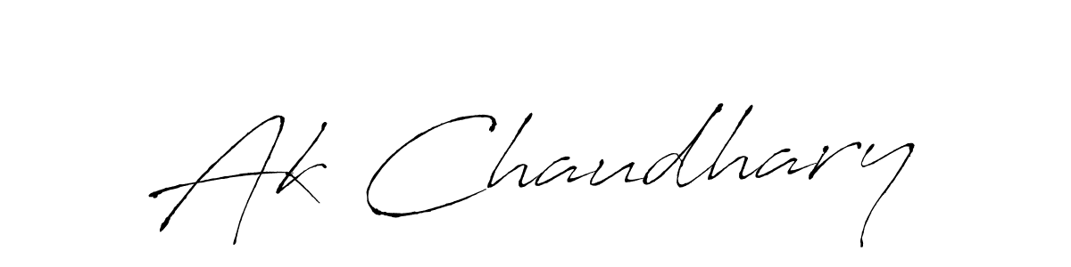 How to make Ak Chaudhary name signature. Use Antro_Vectra style for creating short signs online. This is the latest handwritten sign. Ak Chaudhary signature style 6 images and pictures png