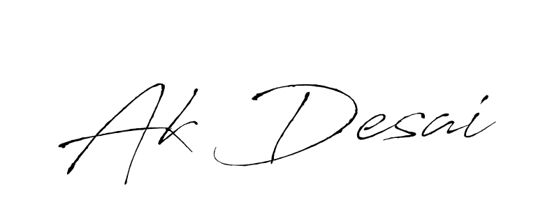 You should practise on your own different ways (Antro_Vectra) to write your name (Ak Desai) in signature. don't let someone else do it for you. Ak Desai signature style 6 images and pictures png