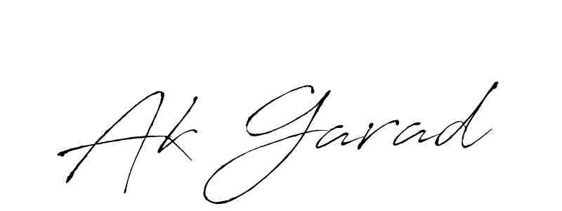 How to make Ak Garad name signature. Use Antro_Vectra style for creating short signs online. This is the latest handwritten sign. Ak Garad signature style 6 images and pictures png