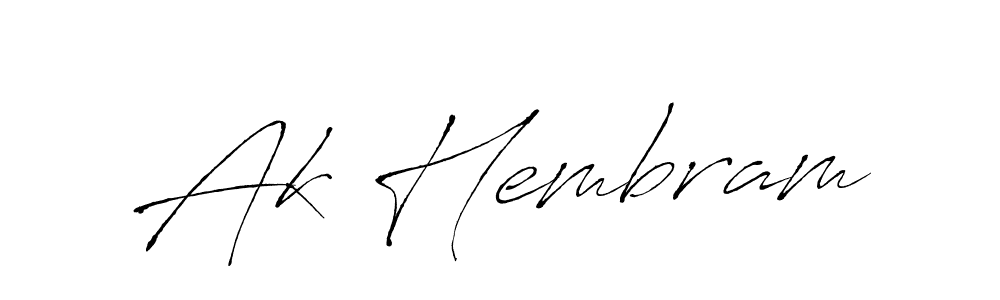 Antro_Vectra is a professional signature style that is perfect for those who want to add a touch of class to their signature. It is also a great choice for those who want to make their signature more unique. Get Ak Hembram name to fancy signature for free. Ak Hembram signature style 6 images and pictures png