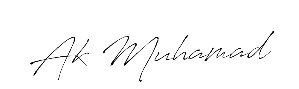 The best way (Antro_Vectra) to make a short signature is to pick only two or three words in your name. The name Ak Muhamad include a total of six letters. For converting this name. Ak Muhamad signature style 6 images and pictures png