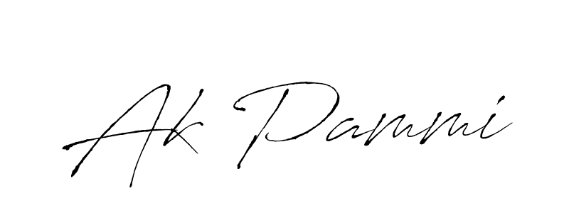 How to make Ak Pammi name signature. Use Antro_Vectra style for creating short signs online. This is the latest handwritten sign. Ak Pammi signature style 6 images and pictures png