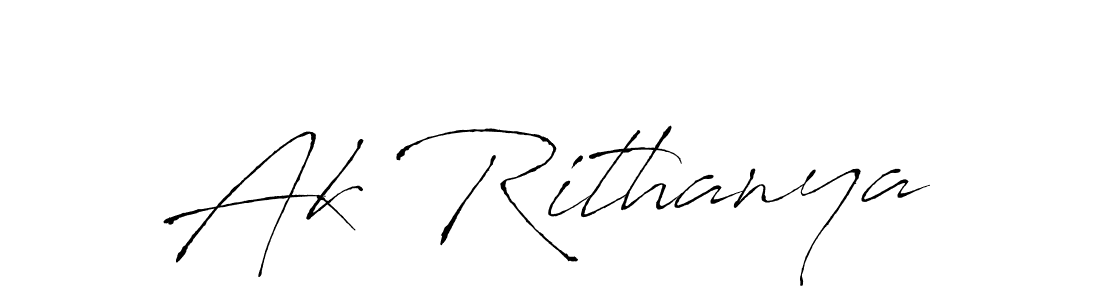 Make a beautiful signature design for name Ak Rithanya. With this signature (Antro_Vectra) style, you can create a handwritten signature for free. Ak Rithanya signature style 6 images and pictures png