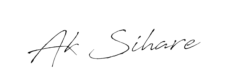 Similarly Antro_Vectra is the best handwritten signature design. Signature creator online .You can use it as an online autograph creator for name Ak Sihare. Ak Sihare signature style 6 images and pictures png