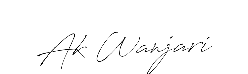 How to make Ak Wanjari signature? Antro_Vectra is a professional autograph style. Create handwritten signature for Ak Wanjari name. Ak Wanjari signature style 6 images and pictures png