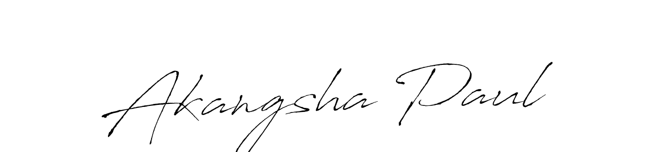 Akangsha Paul stylish signature style. Best Handwritten Sign (Antro_Vectra) for my name. Handwritten Signature Collection Ideas for my name Akangsha Paul. Akangsha Paul signature style 6 images and pictures png