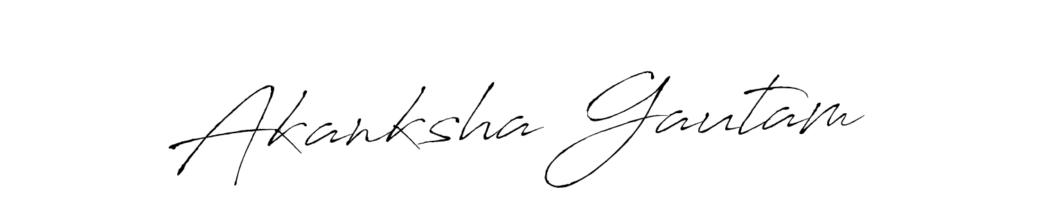 How to make Akanksha Gautam name signature. Use Antro_Vectra style for creating short signs online. This is the latest handwritten sign. Akanksha Gautam signature style 6 images and pictures png