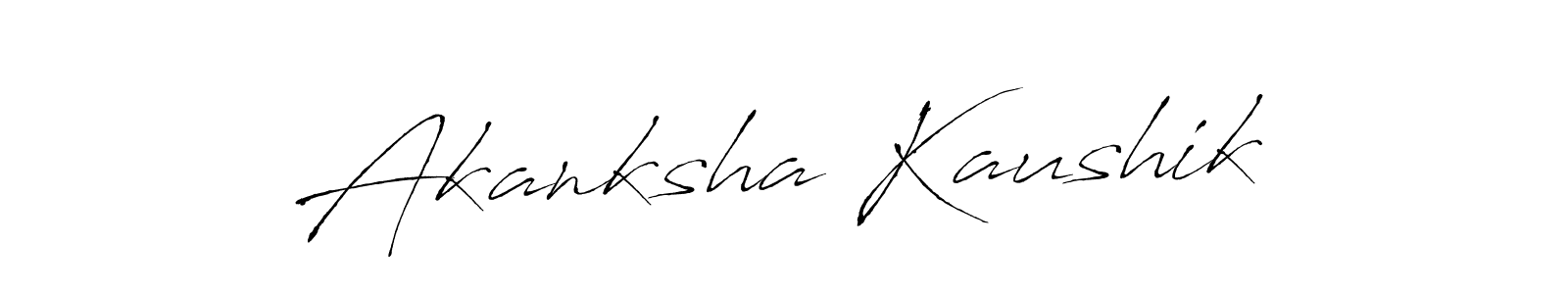 Create a beautiful signature design for name Akanksha Kaushik. With this signature (Antro_Vectra) fonts, you can make a handwritten signature for free. Akanksha Kaushik signature style 6 images and pictures png