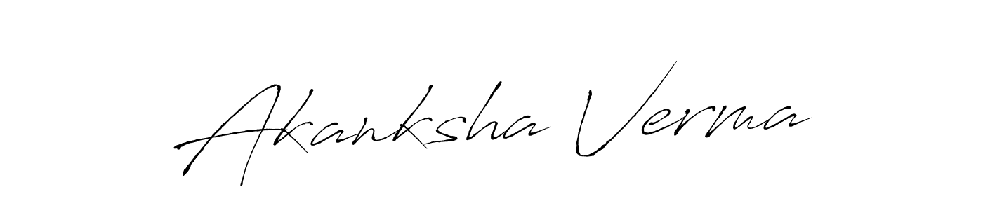 Make a beautiful signature design for name Akanksha Verma. With this signature (Antro_Vectra) style, you can create a handwritten signature for free. Akanksha Verma signature style 6 images and pictures png