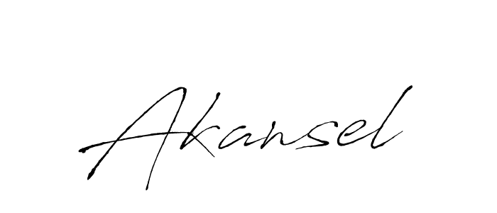 Use a signature maker to create a handwritten signature online. With this signature software, you can design (Antro_Vectra) your own signature for name Akansel. Akansel signature style 6 images and pictures png