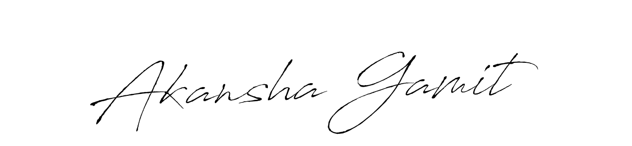 Also we have Akansha Gamit name is the best signature style. Create professional handwritten signature collection using Antro_Vectra autograph style. Akansha Gamit signature style 6 images and pictures png