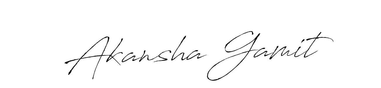 Make a beautiful signature design for name Akansha Gamit. With this signature (Antro_Vectra) style, you can create a handwritten signature for free. Akansha Gamit signature style 6 images and pictures png